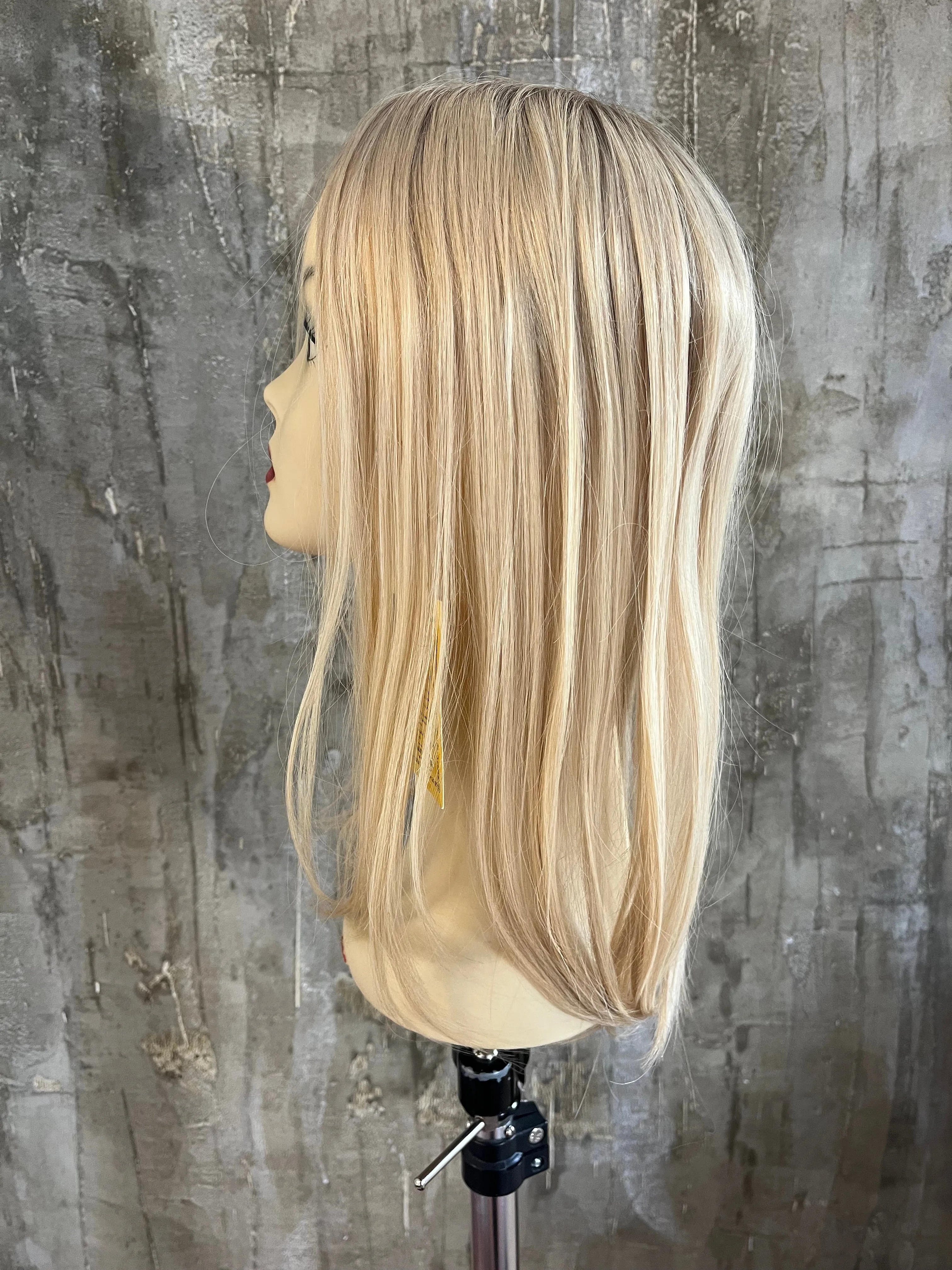 100% EUROPEAN PROCESSED HUMAN HAIR TOPPER 19" BLOND WITH SOFT ROOTS