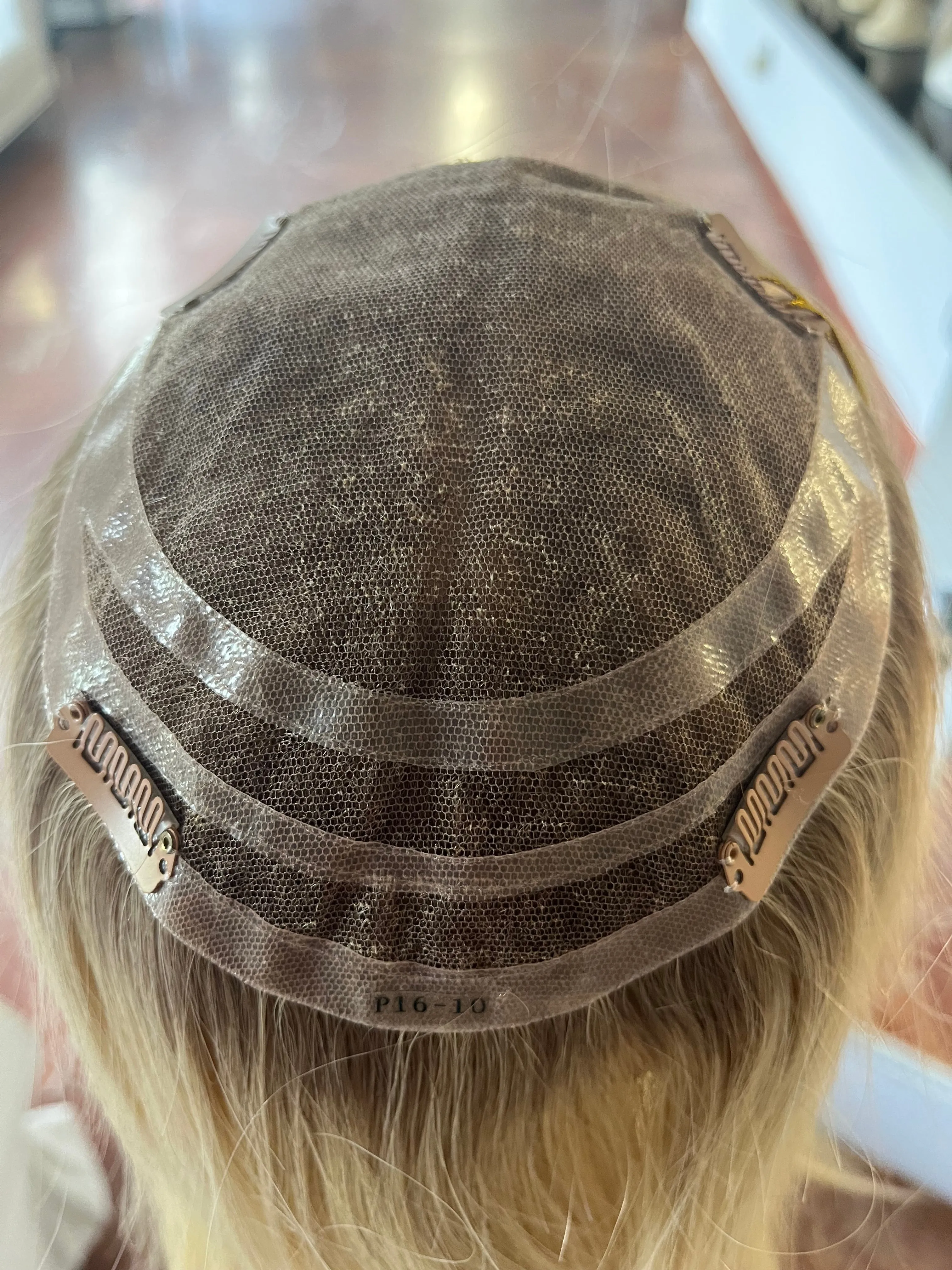 100% EUROPEAN PROCESSED HUMAN HAIR TOPPER 19" BLOND WITH SOFT ROOTS