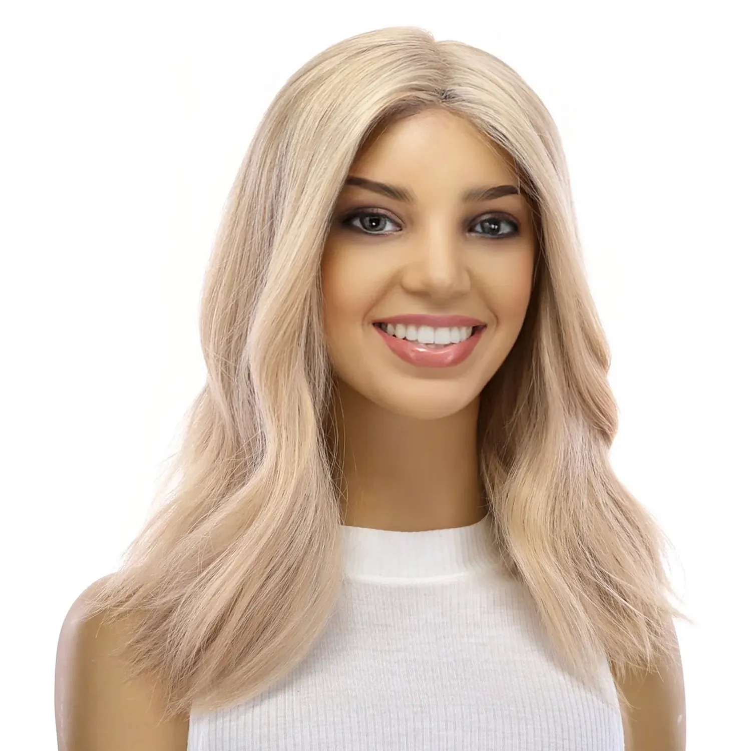 16" Divine Lace Top Wig Platinum Blonde w/ No Rooting