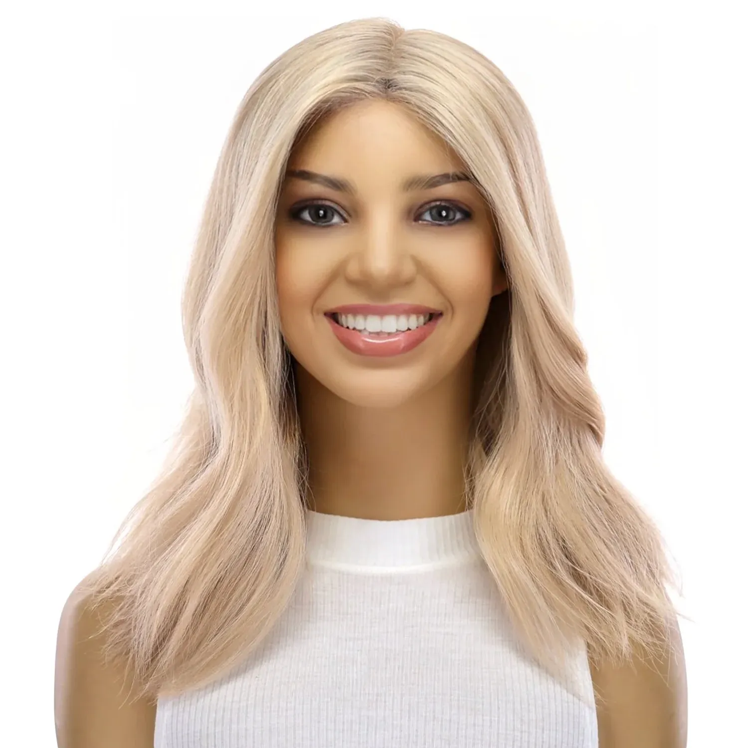 16" Divine Lace Top Wig Platinum Blonde w/ No Rooting