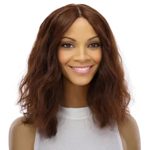 16" Ponytail Silk Part Wig Auburn Wavy