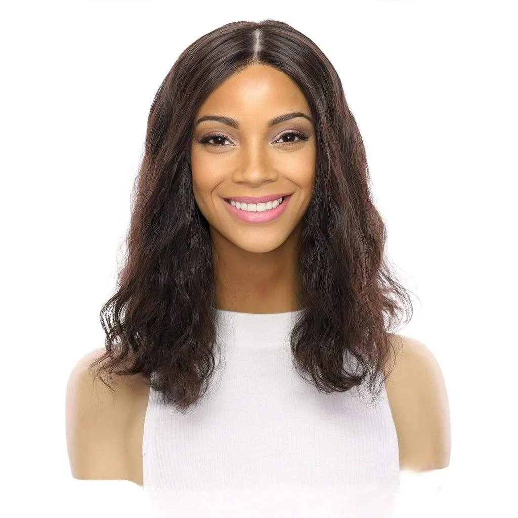 16" Princess Silk Top Wig Natural Black Wavy