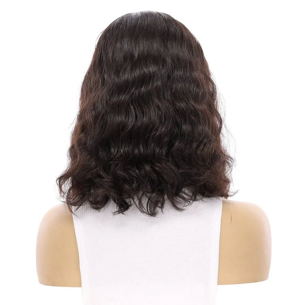 16" Princess Silk Top Wig Natural Black Wavy