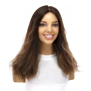 18" Princess Silk Top Wig Dark Brown Balayage Wavy