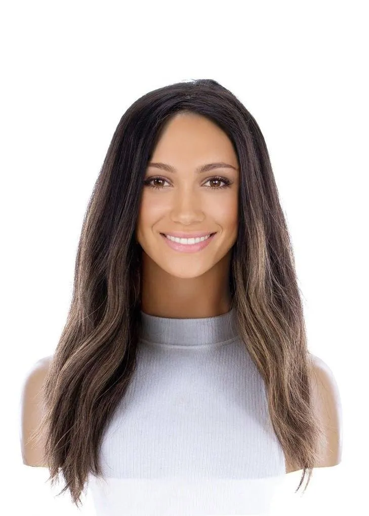 20" Princess Silk Top Wig Dark Brown Balayage