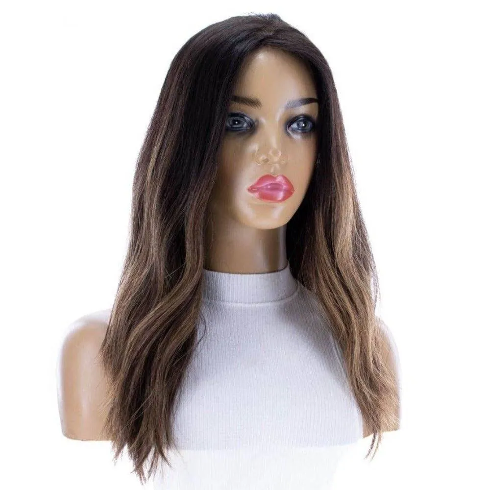 20" Princess Silk Top Wig Dark Brown Balayage