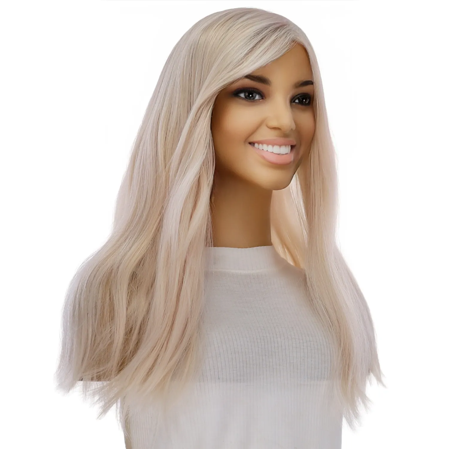 20" Princess Silk Top Wig Ice Blonde