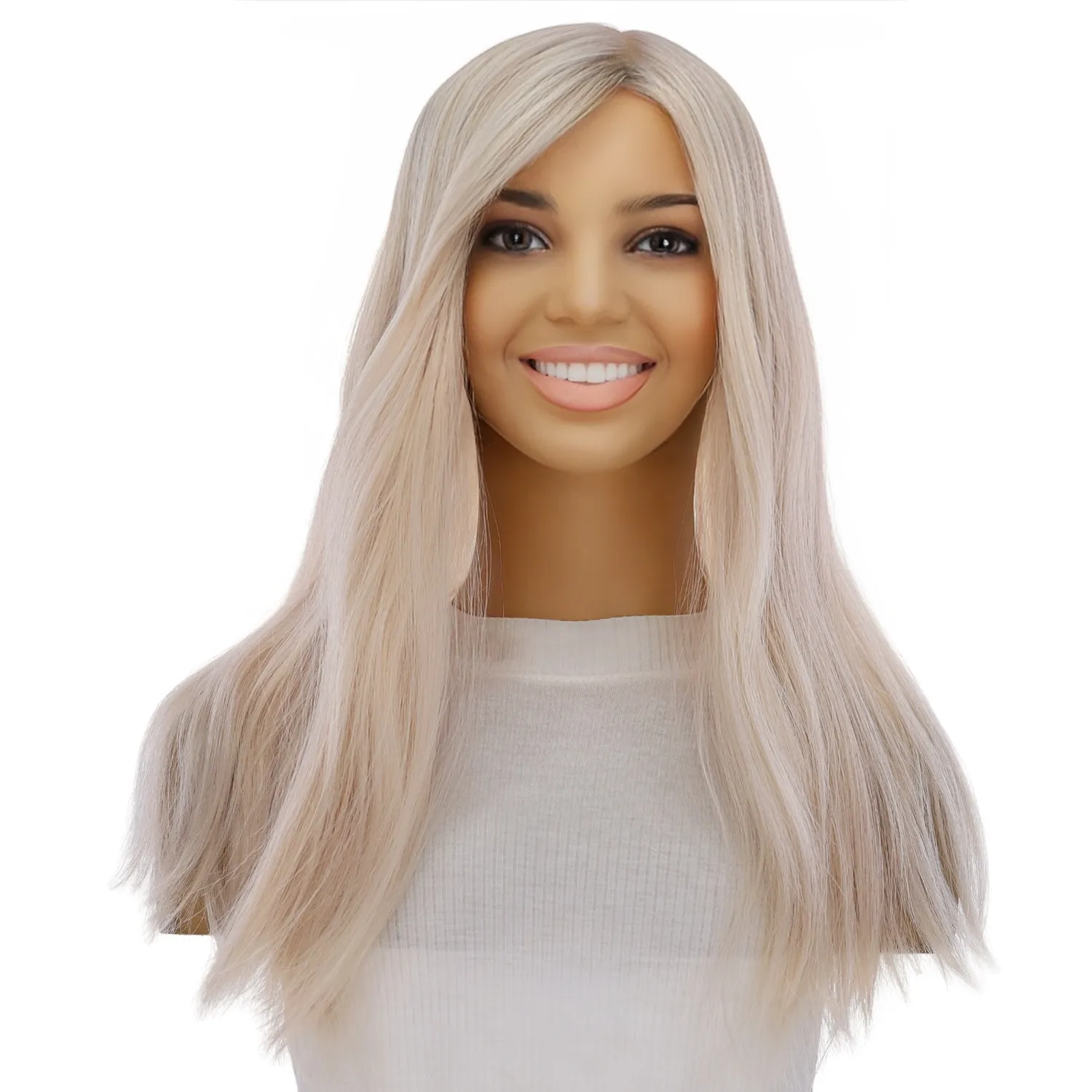 20" Princess Silk Top Wig Ice Blonde