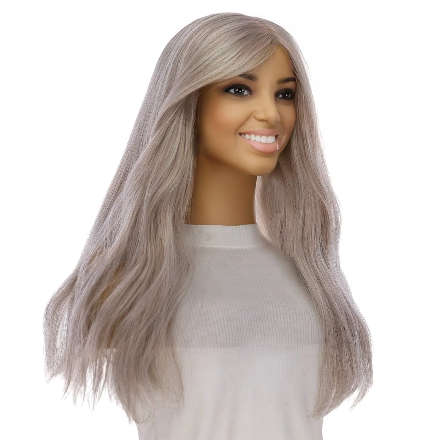 22" Princess Silk Top Wig Snow Grey
