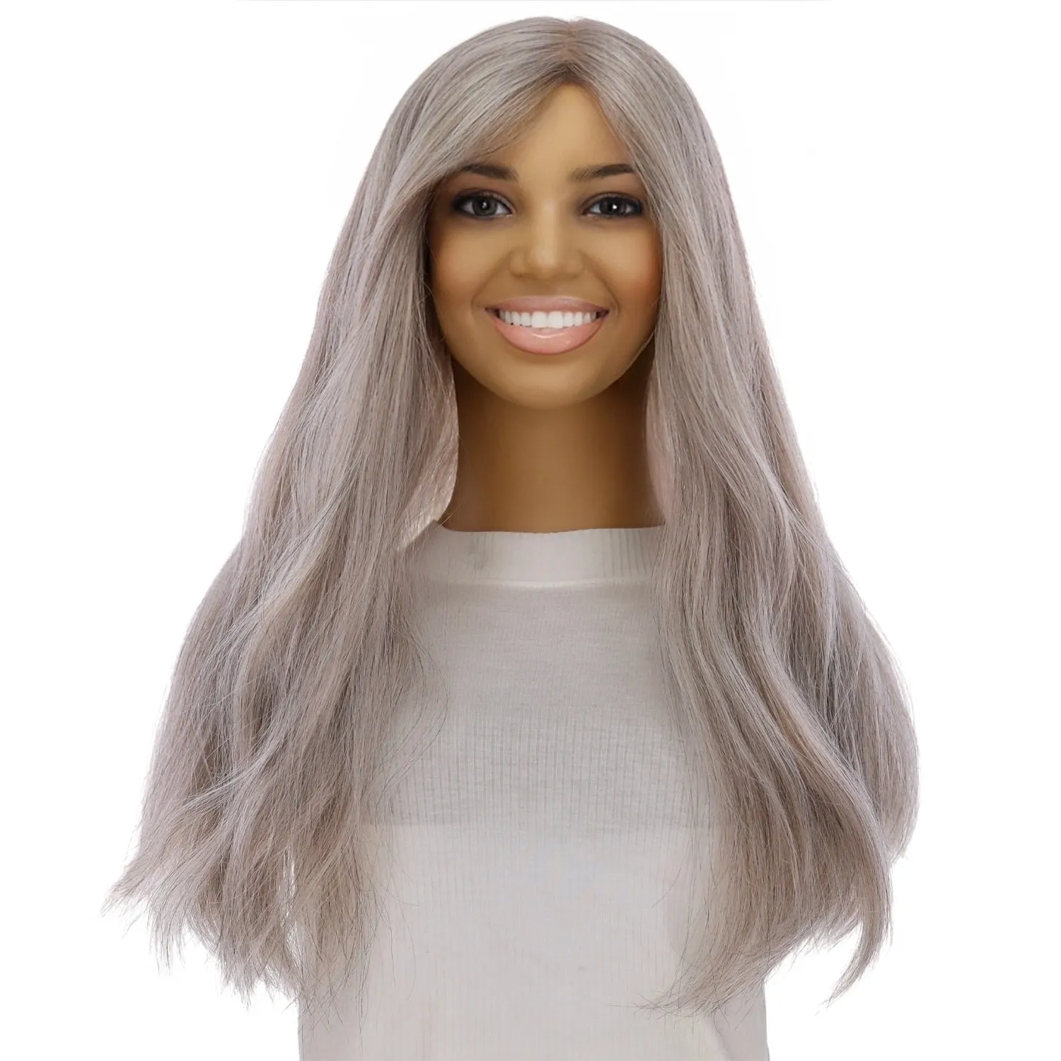 22" Princess Silk Top Wig Snow Grey