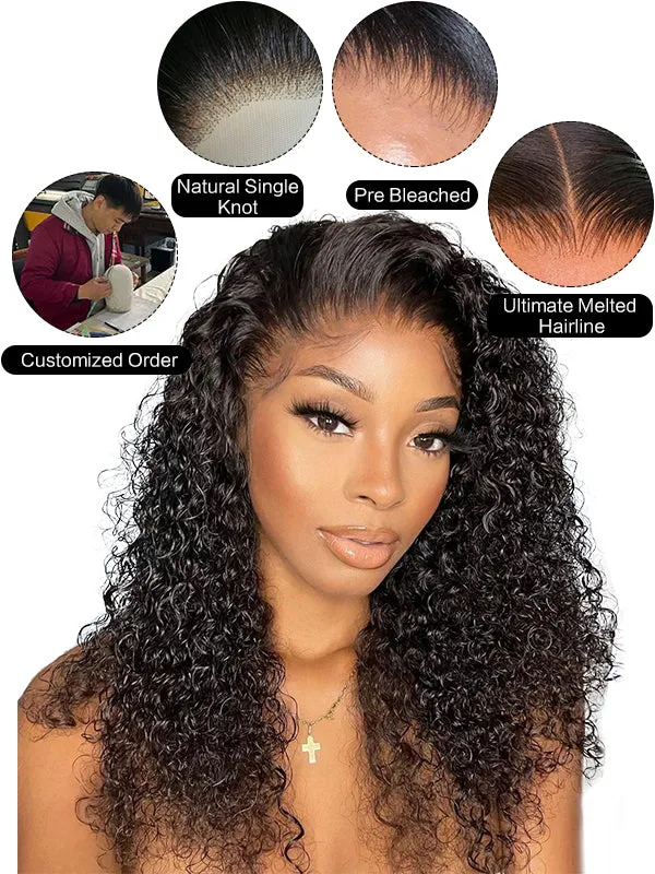 24hrs shipping Brazilian Virgin Hair Wigs Undetectable HD Lace Curly Style 13x6 Lace Front Wigs NCF173