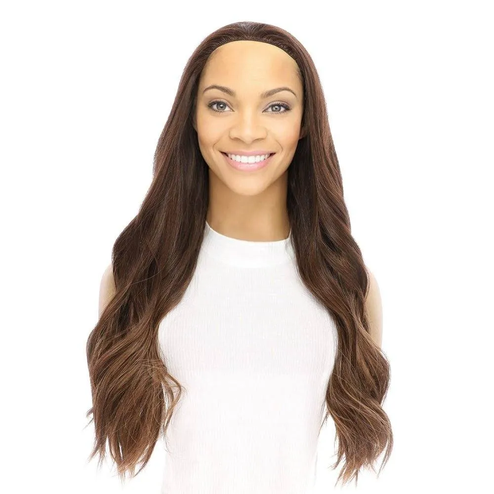 24" 3/4 Bandfall Wig Medium Brown Balayage