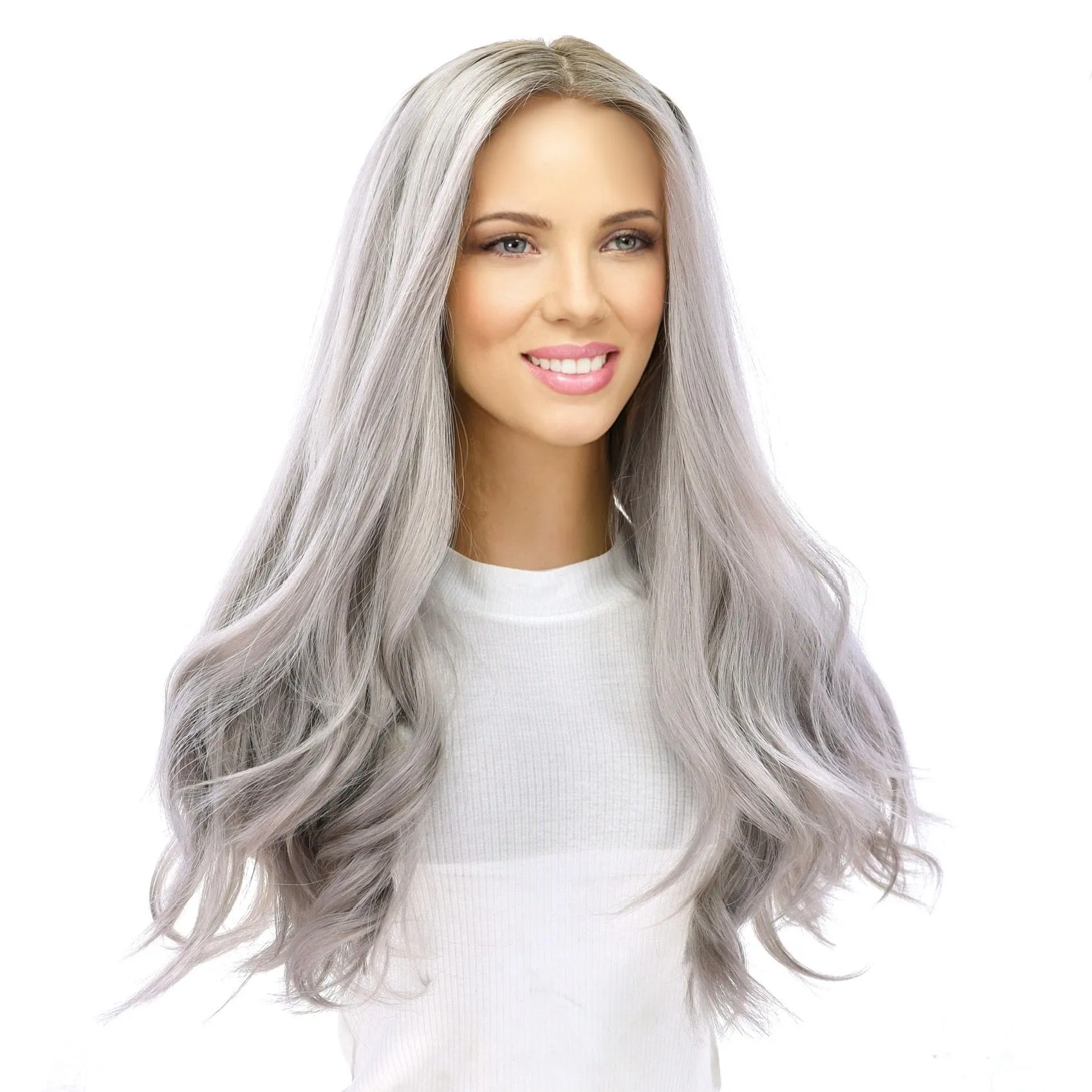 24" Gisele Silk Top Wig Silver Smoke