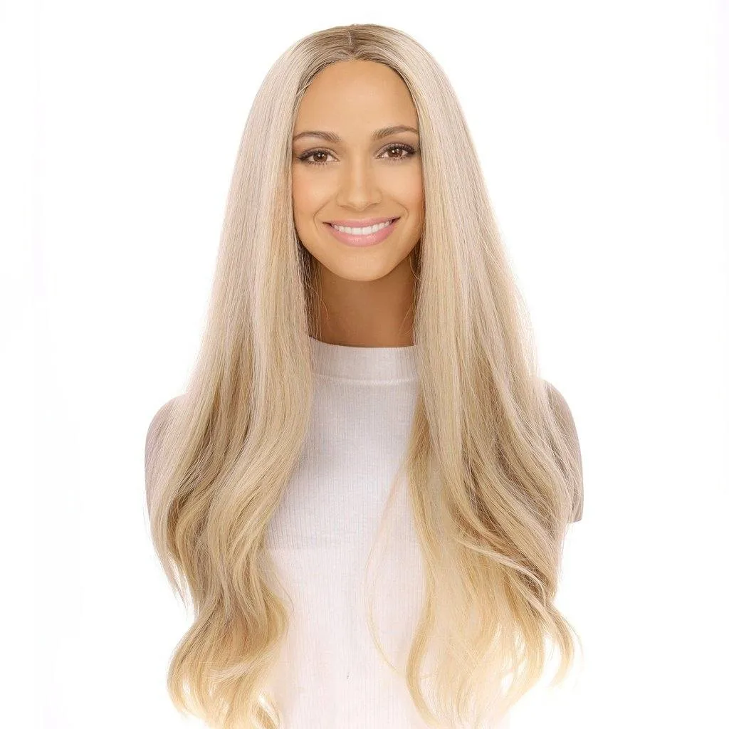 26" Amber Silk Top Wig Platinum Blonde