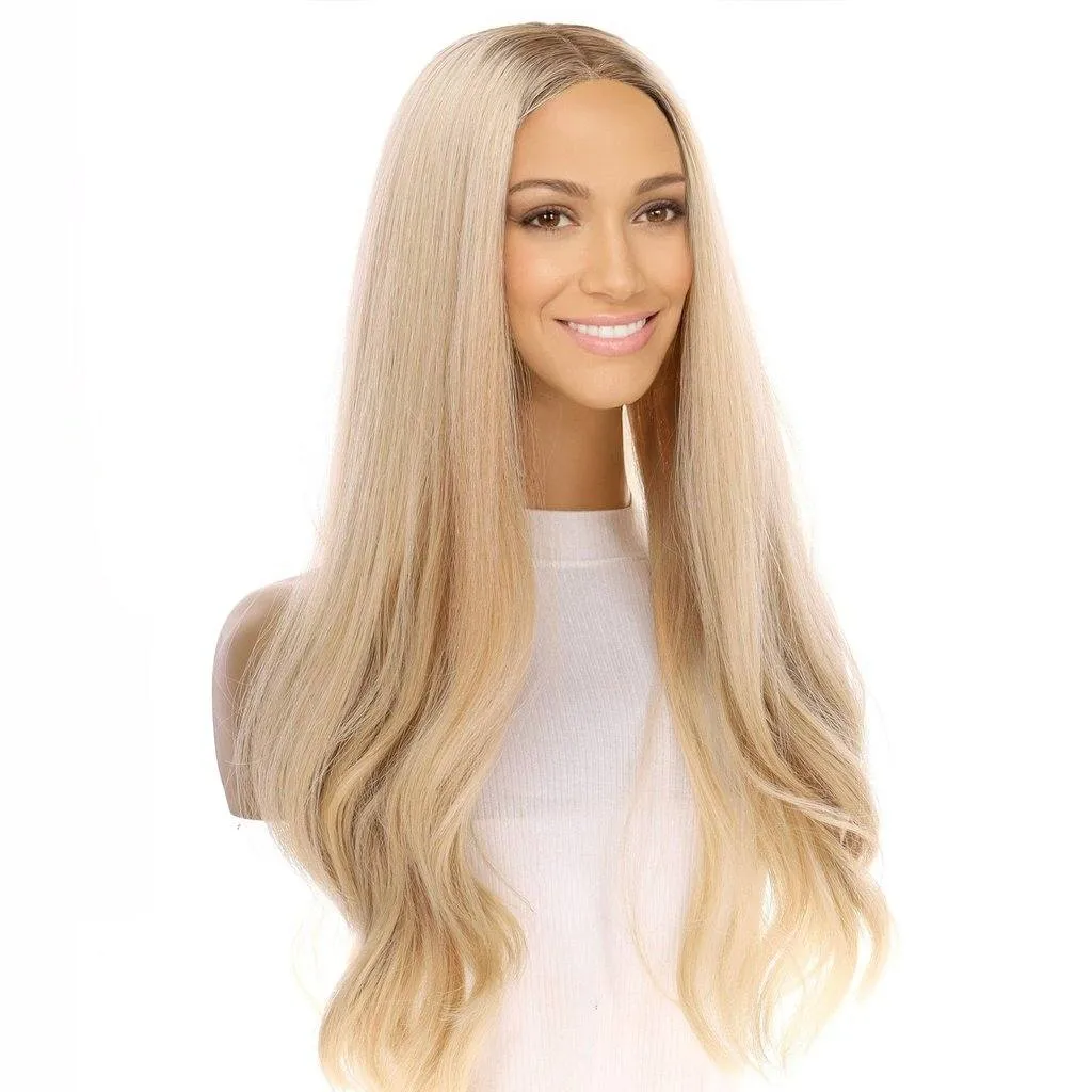 26" Amber Silk Top Wig Platinum Blonde