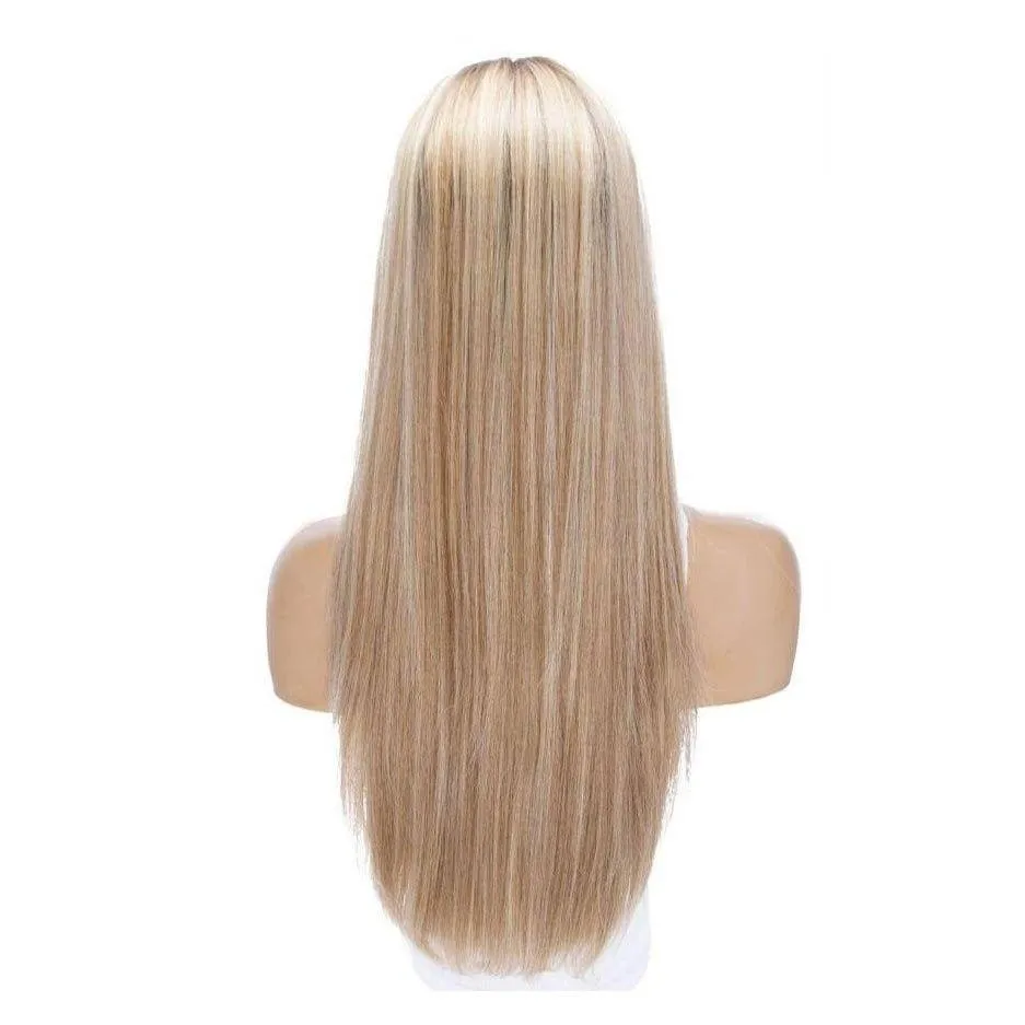 26" Ponytail Silk Top Wig Ash Blonde