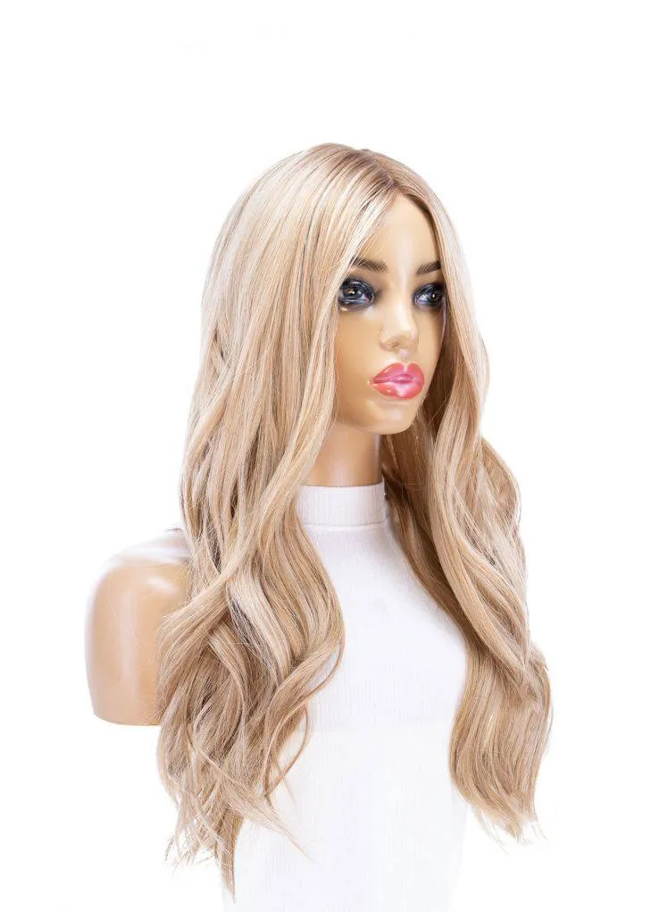 26" Ponytail Silk Top Wig Ash Blonde