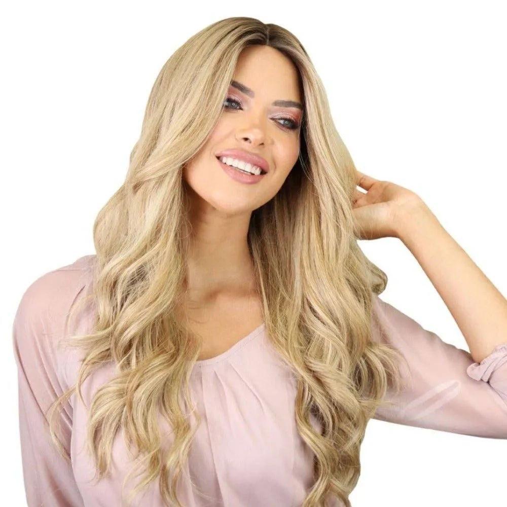 26" Ponytail Silk Top Wig Ash Blonde