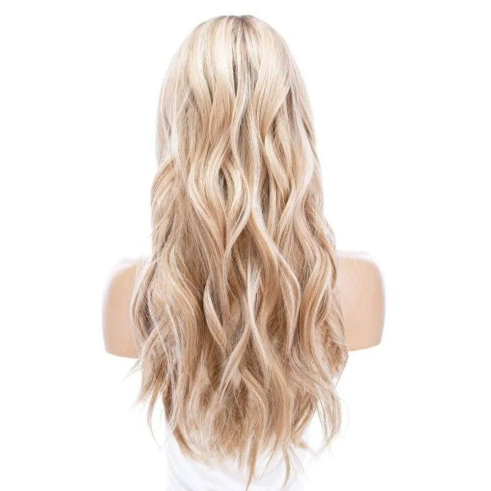 26" Ponytail Silk Top Wig Ash Blonde