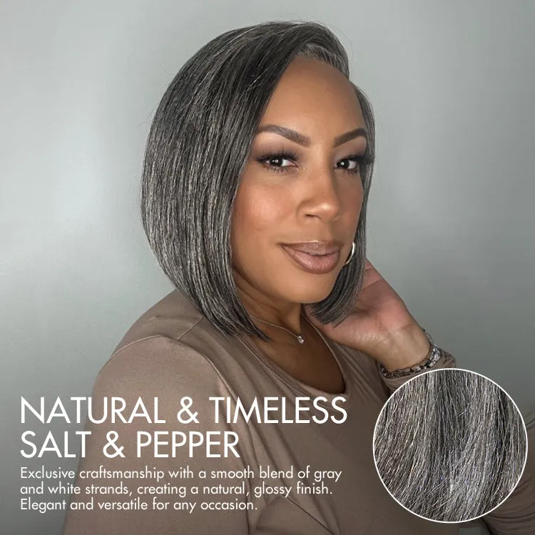 AiryFit™ Scalp Care Wigs -Salt and Pepper Glueless Minimalist HD Lace Bob Wig Pre-Cut Lace - US Only