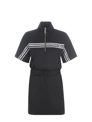 GCDS Logo Band Zip-Up Short-Sleeved Dresses
