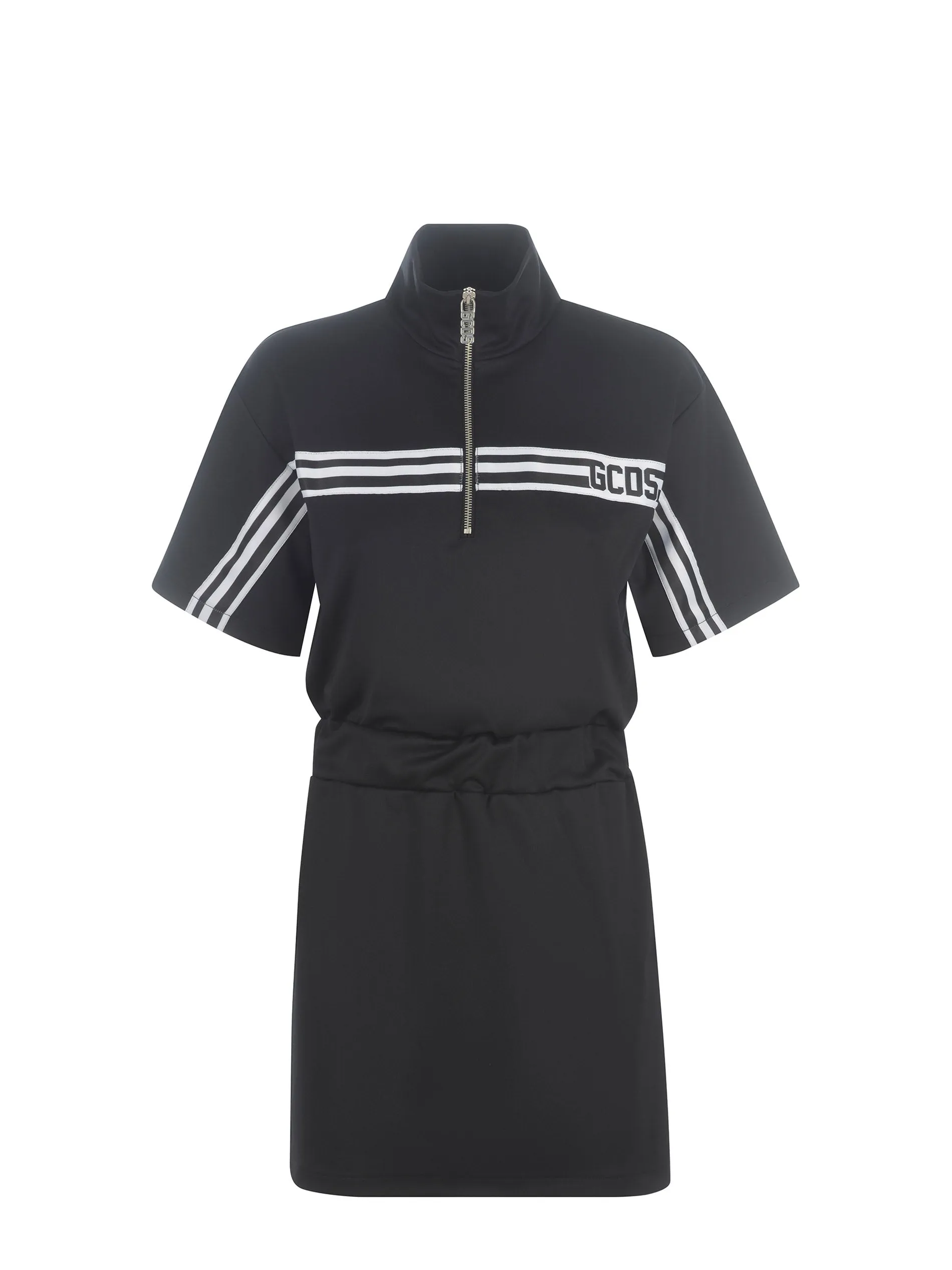 GCDS Logo Band Zip-Up Short-Sleeved Dresses