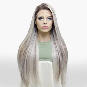IMstyle Silver Mist 13*6 Big lace Front Wig Staright Wavy Synthetic Fiber-NQ29-Y103-60(13x6)