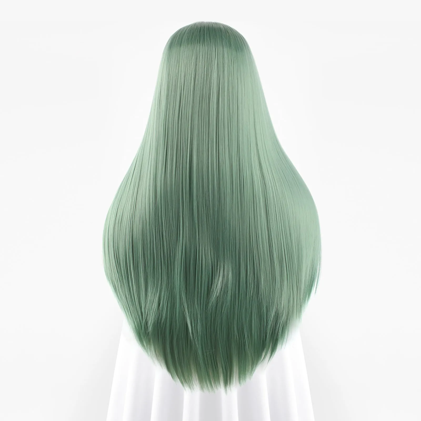 Long Straight Green Synthetic Lace Front Wig For Women