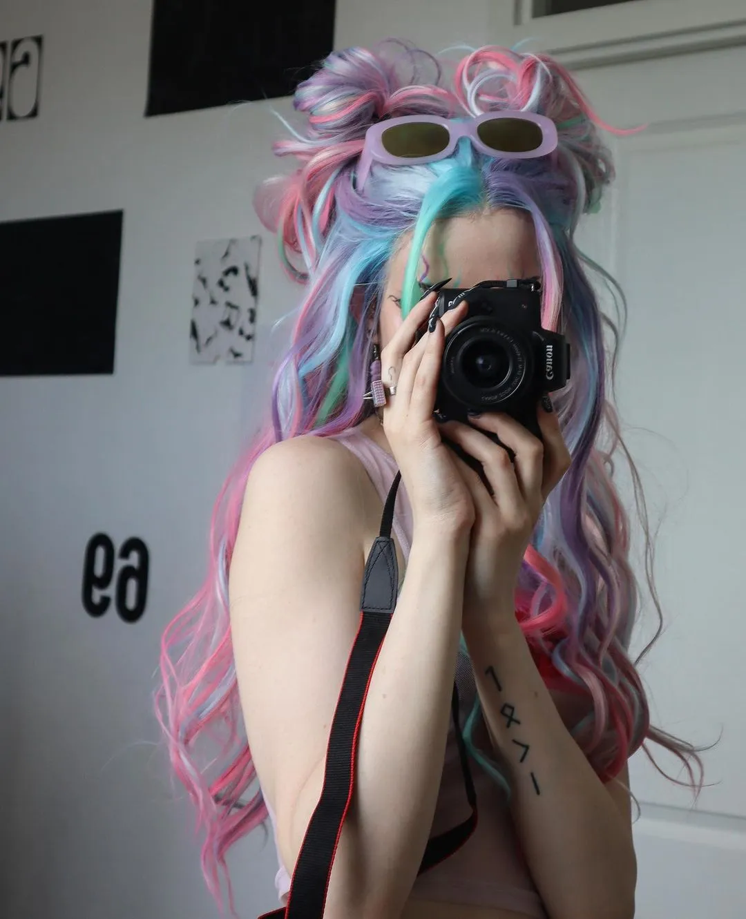 Mermaid Colorful Long Wave Synthetic Lace Front Cosplay Wig