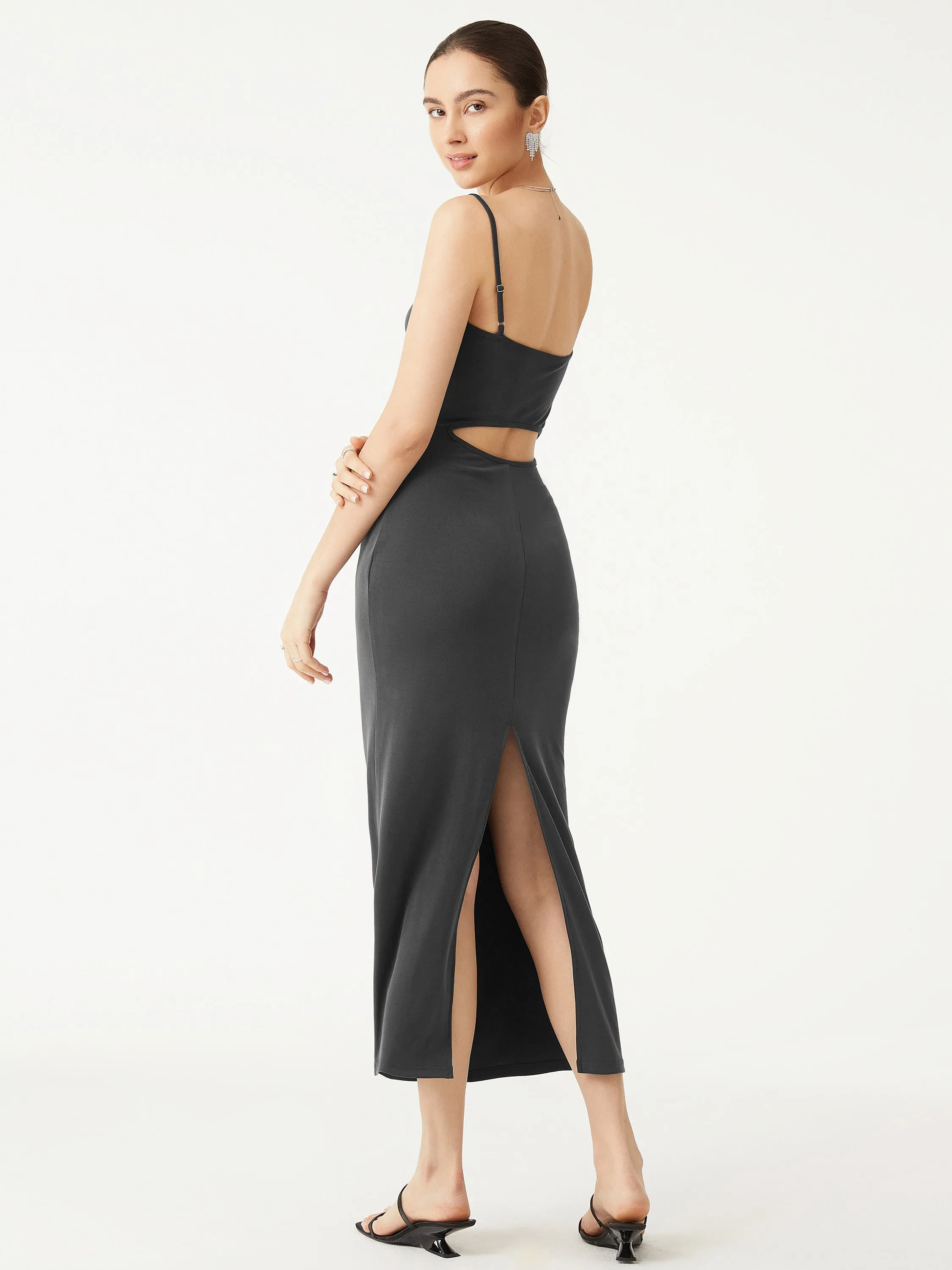 Modal Cutout Back Spaghetti Strap Dress