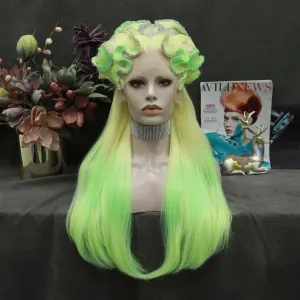 Moon Fluorescent Green Neon Lace Front Styled Wig