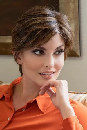 Sale - Envy Wigs - Paula - Human Hair Blend - Color: Lighter Red