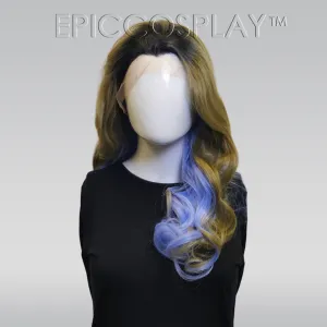 Signature - Olive Yellow and Sky Blue Multicolor Lace Front Wig
