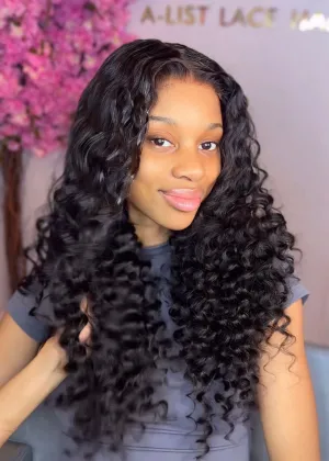 The ADA - 5x5 Closure Wig Invisible HD Lace Deep Wave Glueless Wig Human Hair 180% Density