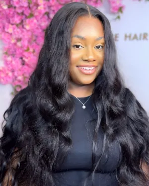 The AMELIA - 5x5 Closure Wig Invisible HD Lace Body Wave Glueless Wig Human Hair 180% Density